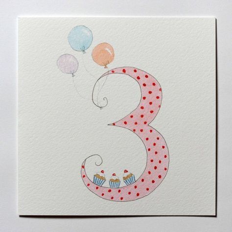 Artistic Envelopes, Diy Watercolor Cards, 3rd Birthday Card, Buttons Crafts, Happy Birthday Cards Handmade, Watercolour Cards, Watercolor Birthday Cards, Birthday Card Drawing, Hey Boo