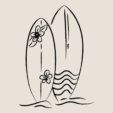 Surfboard Drawing, Beach Drawings, Surf Drawing, Beach Sketches, Wave Drawing, Ocean Drawing, Summer Drawings, Beach Drawing, Easy Doodle