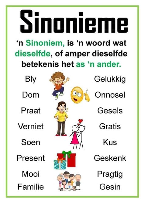 Sinonieme (Gekry op FB) Sinonieme Afrikaans, Grade R Worksheets, 2nd Grade Reading Worksheets, Kids Preschool Learning, Teacher Lesson Planner, Phonics Song, Quotes Dream, Hug Quotes, Teachers Aide