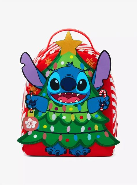 Merry Stitchmas with Loungefly - bags - Stitch Loungefly, Disney Stitch Christmas, Lilo And Stitch Experiments, Stitch Christmas Tree, Lounge Fly, Loungefly Mini Backpack, Christmas Disney, Disney Snacks, Disney Aulani