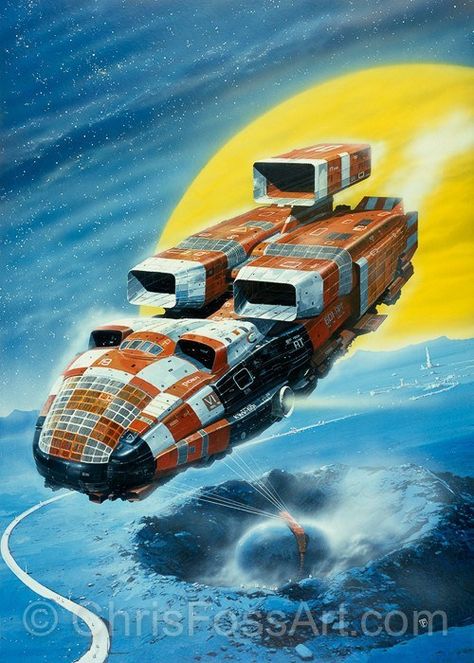 Chris Foss, Scifi Ships, Geek Cave, Retro Scifi, Science Fiction Artwork, Scifi Art, Future Transportation, 70s Sci Fi Art, Retro Future