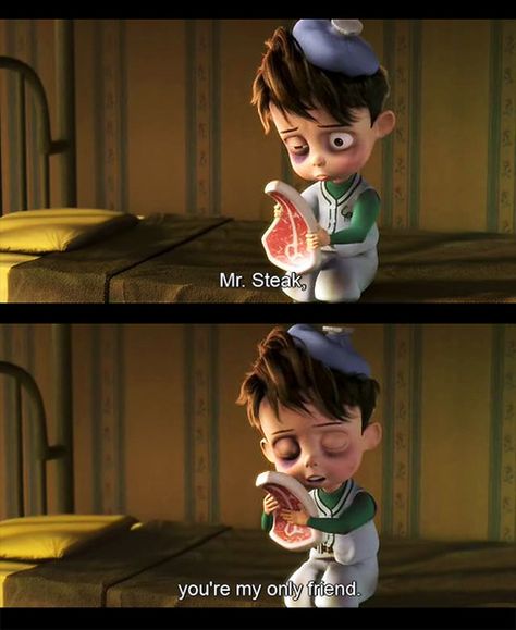 Mr. Steak, you're my only friend Meet The Robinsons, The Robinsons, Meet The Robinson, Oh My Goddess, Mia 3, Gym Memes, Disney Quotes, Disney And Dreamworks, Disney Animation