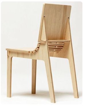 Flat Pack Chair | Digital Fabrication: Food & The Absurd Flatpack Chair, Cnc Furniture Plans, Contemporary Stairs, Unusual Furniture, Cnc Furniture, Wood Furniture Design, Flat Pack Furniture, Plywood Furniture, Creative Furniture