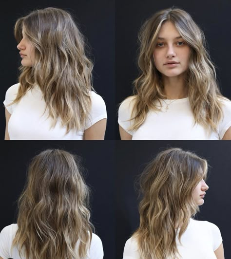 Natural Wavy Hairstyles Mid Length, Long Wavy Haircuts, Lived In Hair, Anh Co Tran, Haircut Types, Wavy Haircuts, Midlength Haircuts, Celebrity Hair Stylist, Dream Hair