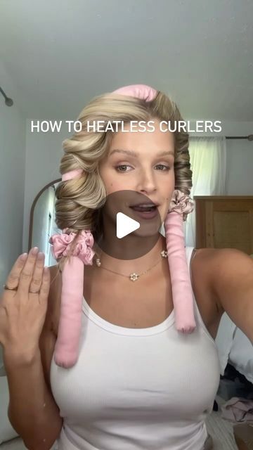 The Effortless Shop on Instagram: "Detailed video on how to wrap heatless curlers! Get perfect curls every time!! * * #heatless #heatlesscurls #heatlesscurlers #curls #overnightcurls #hair #overnight #easy #hairstyle #hairtutorial #hairstyle #hairtok #haircare #hairstyle #hair #soft #beauty #curlyhair #straighthair #wavyhair #waves #heatlesshair #heatlesshairstyles #heatlesswaves #heatlessblowout #hairtutorial #hairtransformation #bestie #justgirlythings" How To Get Perfect Heatless Curls, Curl Without Heat Overnight, Step By Step Heatless Curls, Big Curled Hairstyles, Heartless Curls For Curly Hair, Unicorn Heatless Curls Results, How To Put On Heatless Curls, How To Use Heatless Rollers, How To Curl Long Hair Without Heat