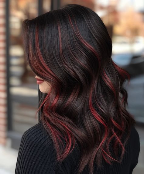 Top 51 Fall Hair Colors for Dark Hair: Bold & Beautiful Ideas - AskNaij Fall Dark Hair, Peachy Pink Hair, Hair Colors For Dark Hair, Hair Colors For Dark Skin, Espresso Hair, Natural Hair Fall, Dark Chocolate Hair, Hair Color For Dark Skin, Burgundy Highlights