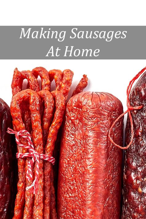 In this series we show you how to make sausages at home without any special equipment. And then, we show you how you can use a few inexpensive extra tools to up your sausage game. Enjoy! via @thecookful Home Made Sausage Recipes, Oven Roasted Sausage, Snack Stick Recipe, Roasted Sausage, Sausage Making Recipes, Home Made Sausage, Homemade Sausage Recipes, Snack Sticks, Wild Game Recipes