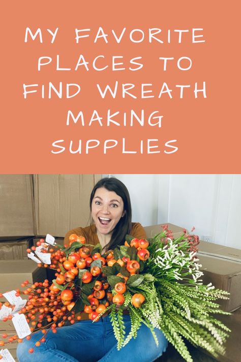 What are the beat places to find wreath making supplies? There are so many options out there, but I’ll tell you exactly where I get my supplies. #wreathmaking #craftsupplies #wreathsupplies Where To Buy Wreath Supplies, Floral Wreath Tutorial, Starting A Wreath Business, Wreath Supplies Wholesale, Selling Wreaths, Deco Mesh Wreath Supplies, Wreath Making Party, Reselling Tips, Wreath Making Business