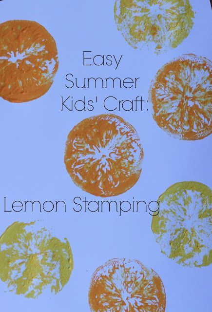 Lemon Stamps. Easy kids summer craft  stamping with lemons, lemon craft, lemonade theme, lemon activity Summer Crafts For Toddlers, Frozen Strawberry Lemonade, Summer Preschool Activities, Lemon Crafts, Summertime Crafts, Frozen Strawberry, Preschool Snacks, Summer Craft, Summer Crafts For Kids