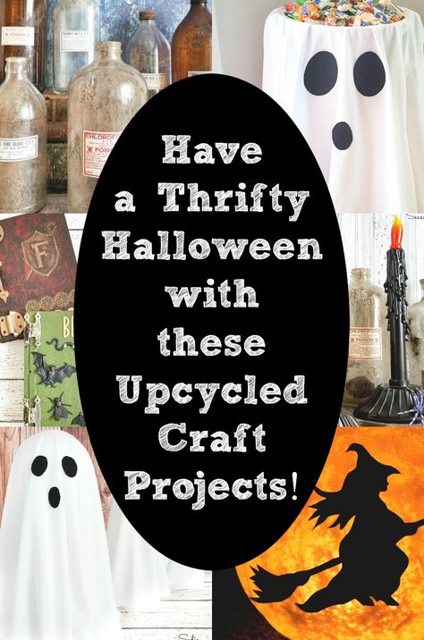 Repurpose Halloween Decor, Creative Halloween Decor, Community Halloween Ideas, Upcycled Halloween Crafts, Repurposed Halloween Decor, Upcycled Halloween Decor, Thrift Store Halloween, Halloween Thrift Store Diy, Thrift Store Halloween Decorations