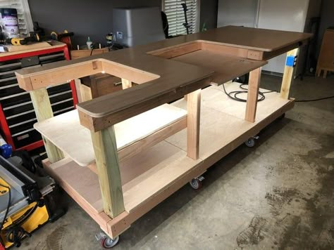 Table Saw Workbench Plans Free, Table Saw Miter Saw Workbench Plans, Tablesaw Workbench Plans, Free Workbench Plans Diy, Mobile Workbench With Table Saw, 4x8 Workbench Plans, Flip Top Work Bench, Tablesaw Workbench, Mobile Workbench Plans