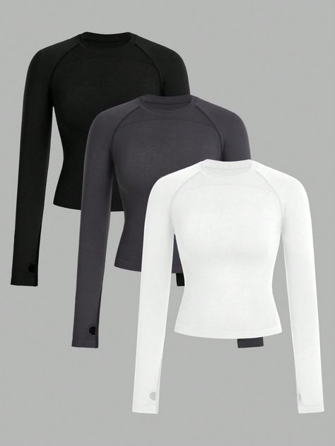 Long Sleeve Thumb Hole Top, Compression Shirts Women, Nursing Essentials, Long Sleeve Gym Tops, Full Sleeve Top, T Shirt Long Sleeve, Sport Clothes, Workout Plan For Women, Sport Sweater