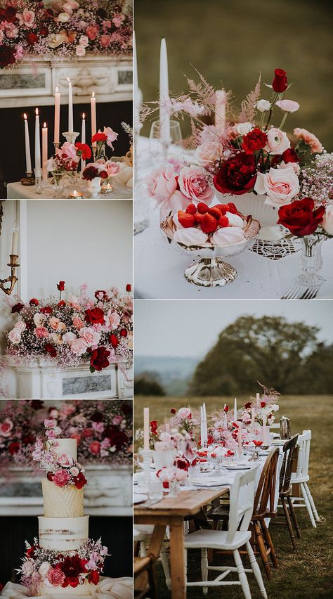 Red Pink Wedding Color Schemes, Wedding Color Schemes Red, Colour Palette Ideas, Wedding Redo, Raspberry Wedding, Wedding Floor, Wedding Theme Color Schemes, Pink Wedding Colors, Wedding Colors Red