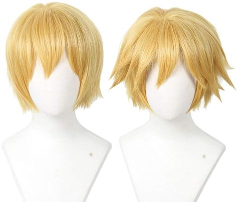 Amazon.com: Linfairy Short Blonde Cosplay Wig Halloween Costume Cat Wig for Men : Clothing, Shoes & Jewelry Halloween Costume Cat, Coraline Costume, Blonde Cosplay Wig, Blonde Cosplay, Cat Halloween Costume, Short Blonde, Costume Wigs, Cosplay Wig, Blonde Color