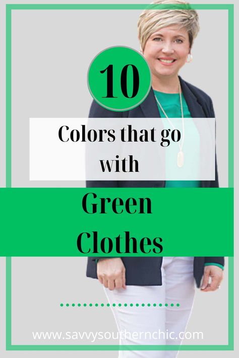 Styling Green Outfit, Emerald Green Pants Outfit Winter, Green And Navy Outfits For Women, Green Goes With What Color Clothes, Dark Green Long Sleeve Shirt Outfit, How To Wear Green Shirt, What To Wear With Kelly Green, Green Shirt Dress Outfit Summer, Green Tonal Outfit