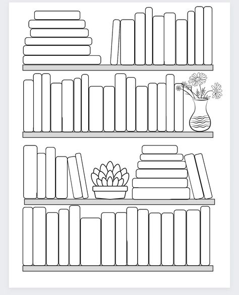 Use this fun bookshelf tracker to log up to 60 book titles!   Great for Reading Challenges! Color in each book, or write in the title, or both!! Book Journal Library Page, Bookshelf Reading Tracker, Bookish Coloring Pages, Book Tracker Printable Free, Books Read Tracker, Bookshelf Drawing, Book Tracker Template, Bookshelf Tracker, Reading Journal Printable