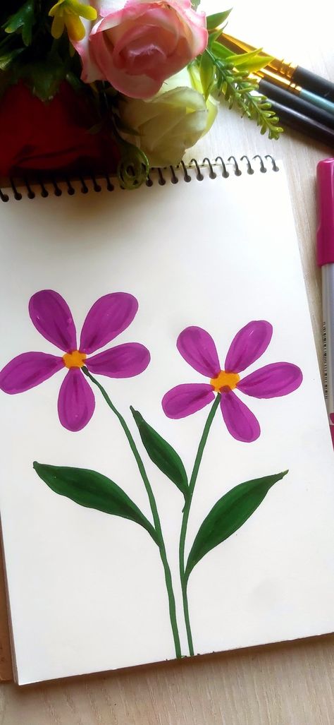 Easy painting ideas Cute Drawings With Brush Pens, Easy Drawing With Brush Pen, Simple Brush Pen Art, Easy Brush Pen Art, Easy Brush Pen Painting, Brush Pen Art Drawing Easy Flower, Simple Flower Painting Easy, Drawing Ideas Easy Flowers, Doms Brush Pen Art