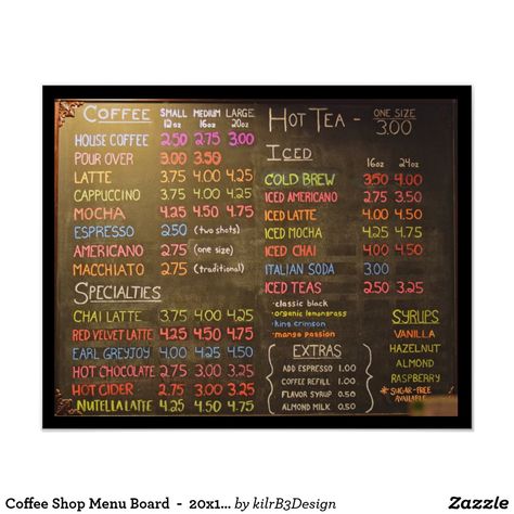 Shop Menu Board, Coffee Shop Menu Board, Chalk Menu, Starting A Coffee Shop, Coffee Shop Signs, Cafe Menu Design, Mobile Coffee Shop, Coffee Trailer, Coffee Shop Menu