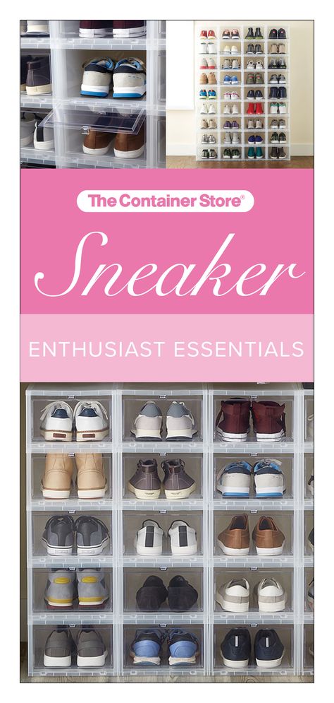 Make the switch to drop front boxes for your sneaker collection! Best Shoe Rack, Large Bathtubs, Shoe Bin, Shoe Box Storage, Shoe Drawer, Shoe Organizers, Organizational Ideas, Clear Shoes, Free Mirror