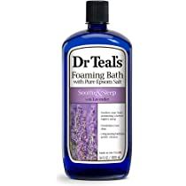 Dr Teal’s Foaming Bath with Pure Epsom Salt, Soothe & Sleep with Lavender, 34 Ounces : Amazon.ca: Beauty & Personal Care Dr Teals, Lavender Bubble Bath, Epsom Salt Magnesium, Foaming Bath, Sage Essential Oil, Dawn Dish Soap, Chamomile Essential Oil, Body Smells, Essential Oil Benefits