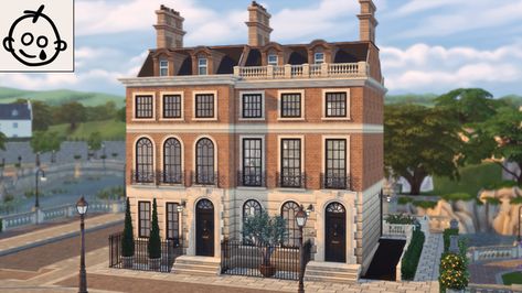 Old English Townhouse, Sims 4 London Townhouse, Sims Townhouse, Sims 4 London, Sims 4 Britechester, British Townhouse, Sims 4 Townhouse, London Terrace House, English Townhouse