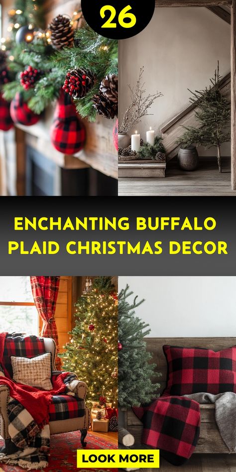 Embrace the cozy ambiance of buffalo plaid christmas decor that turns ordinary spaces into magical holiday retreats. From table runners to wall art, discover how this classic pattern enhances your seasonal style. Find inspiration in 26 expertly curated design ideas for your festive sanctuary. Buffalo Plaid Christmas Decor Ideas, Plaid Christmas Decor Ideas, Plaid Decorations, Decorating Mantels, Buffalo Plaid Christmas Ornaments, Plaid Christmas Ornaments, Buffalo Plaid Table Runner, Buffalo Plaid Christmas Decor, Plaid Christmas Tree Skirt