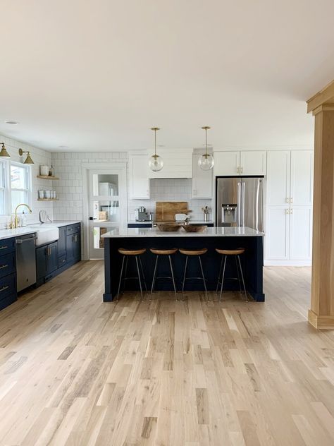 Oak Hardwood Floors, Natural Oak Flooring, Red Oak Hardwood Floors, Red Oak Floors, Open Floor Plan Kitchen, Red Oak Hardwood, White Oak Kitchen, Beautiful Flooring, White Oak Hardwood Floors