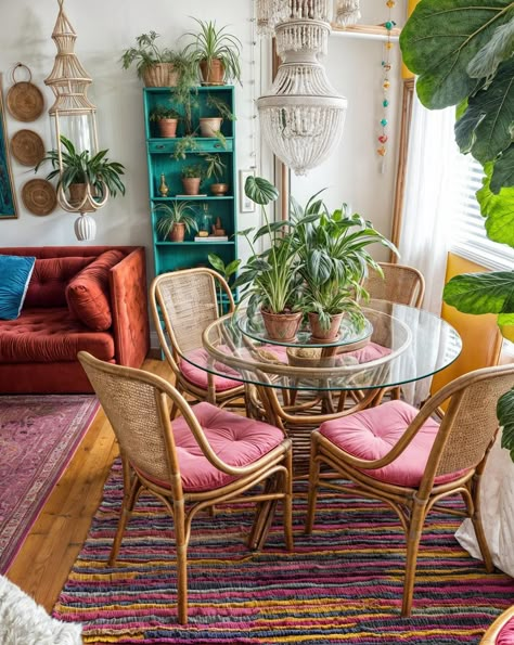 Interior Design Per La Casa, Colourful Living Room, Eclectic Home, Dream House Decor, Eclectic Decor, Aesthetic Room Decor, New Apartment, Room Table, Apartment Ideas