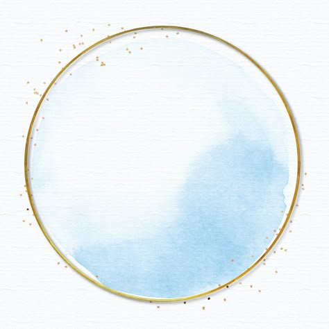 Gold round frame on light blue background | free image by rawpixel.com / busbus Blue Circle Frame, Round Gold Frame, Blue Logo Design, Gold And Light Blue, Black Paper Background, Round Background, Gold Circle Frames, Floral Logo Design, Idee Cricut