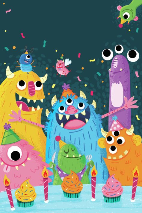 Monster Birthday Parties, Monster Theme, Birthday Illustration, Monster Illustration, Advocate Art, Monster Birthday, Birthday Meme, Creating Characters, Monster Party