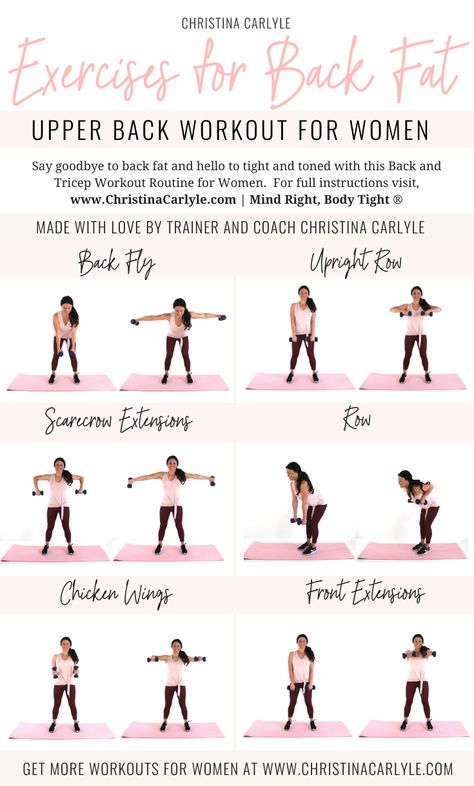 Upper Back Workout for women made with some of the best exercises for the upper back area by trainer Christina Carlyle.  https://christinacarlyle.com/back-workout-women/ Tricep Workout Routine, Arm Workout Challenge, Arm Workout Gym, Arm Workout Routine, Resistance Band Arm Workout, Arm Workout For Beginners, Free Weight Workout, Weights Workout For Women, Dumbbell Arm Workout