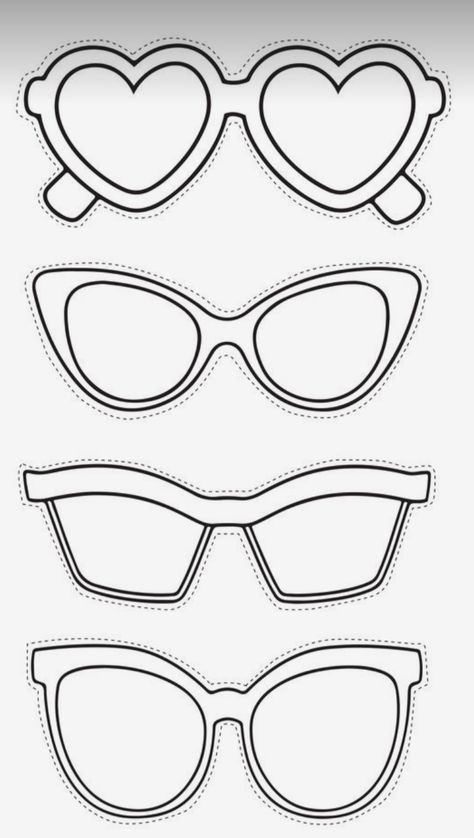 Eyeglasses Template Free Printable, Make Sunglasses Craft, Making Sunglasses Craft, Paper Glasses Template, Sunglasses Art Projects For Kids, Sunglasses Template, Glasses Template, Diy Stationery Organizer, Preschool Creative Art