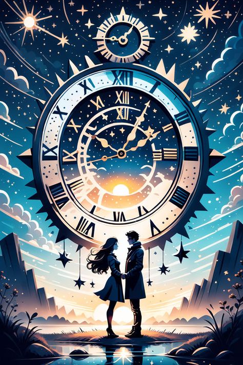 Time Travel Aesthetic, Time Travel Art, Steampunk Wallpaper, Time Illustration, See Things Differently, Wallpaper Crafts, Angel Tarot Cards, Glitter Wall Art, Diy Kits For Adults