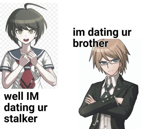 komaru and byakuya know eachother bc of makoto and toko Danganronpa Toko X Komaru, Danganronpa Makoto X Byakuya, Komaru And Makoto, Byakuya Makoto, Byakuya X Toko, Makoto And Byakuya, Toko X Byakuya, Kyoko And Makoto, Makoto Naegi X Byakuya Togami