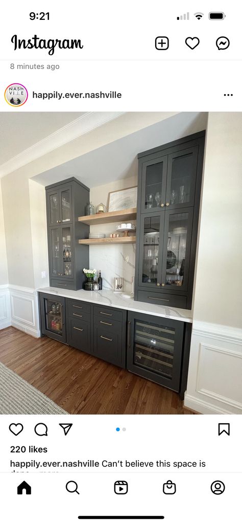 Bar In House Ideas, Wet Bar Diy, Built In Bar In Living Room, Basement Dry Bar Ideas, Bar In Living Room, Dry Bar Ideas, Basement Bar Area, Wet Bar Basement, Dining Room Built Ins