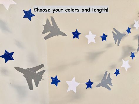 Air Force Party Decorations - Air Force Graduation Banner - Jet Banner- Air Force Retirement Garland - Air Force Baby Shower Decor Aviation Graduation Party, Pilot Party Decorations, Air Force Party Decorations, Fighter Jet Birthday Party, Pilot Retirement Party, Air Force Retirement Party, Air Force Party, Military Retirement Party Decorations, Vintage Plane Party Decor