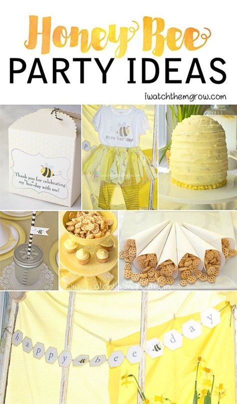 Bee Party Food, Bee Party Ideas, Honey Bee Party, Bee Party Decorations, Rs Activities, Bee Utiful, Ideas For Food, Bumble Bee Birthday, Bee Theme Party