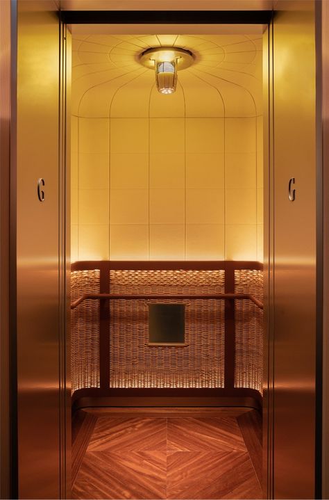 The Peninsula London Round Elevator, Lift Lobby Design, Hopkins Architects, Faena Hotel, Hyde Park Corner, Elevator Interior, Elevator Lobby, Peninsula Hotel, Elevator Design