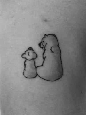 Polar Bear Family Tattoo, Todd And Copper Tattoo, Koda Brother Bear Tattoo, Tree Star Tattoo Land Before Time, Brother Bear Drawings, Matching Bear Tattoos, Koda Tattoo, Big Brother Tattoo, Minimalist Bear Tattoo