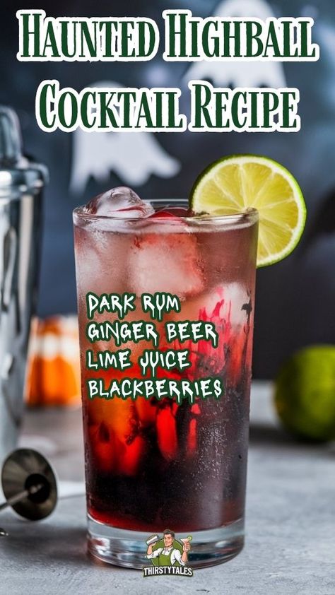 Create a spooky drink that will impress your friends with a blend of refreshing flavors and a hint of mystery. Easy Halloween Drinks Alcohol, Easy Halloween Drinks, Dark Rum Drinks, Grenadine Cocktail, Pumpkin Martini, Halloween Themed Drinks, Halloween Punch Recipes, Highball Cocktail, Red Punch