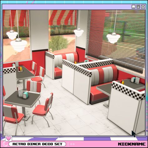 Give Me A Nickname, Cc Patreon, Retro Diner, Ts4 Cc, Maxis Match, Creative Process, Sims 4, Diner, Loft Bed