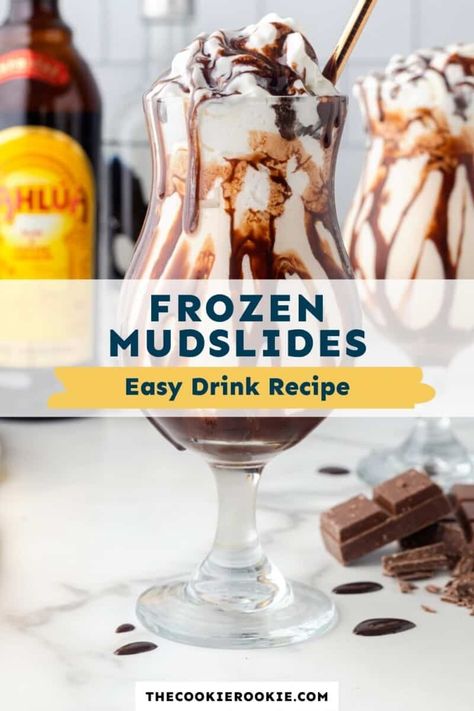 Ice Cream Drinks With Liquor, Mudslide Recipe Alcohol, Frozen Mudslide Recipe, Dessert Drinks Alcohol, Mudslide Drink, Mudslide Recipe, Chocolate Drink Recipes, Ninja Creamy, Blender Drinks