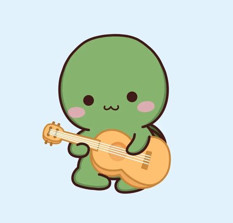 I Wrote A Song, Cute Turtle Cartoon, Cute Turtle Drawings, Kawaii Turtle, Turtle Wallpaper, Turtle Drawing, Cute Turtles, Color Palette Design, Cute Memes