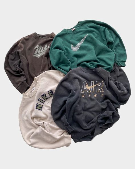 Springy Jeans on Instagram: “Nike colors💫 Vintage Nike spellout sweatshirts available at our @springyonwalnut grand opening this Saturday at noon! Come by and shop a…” Springy Jeans, Carhartt Pullover, Spring Streetwear, Photographie Indie, Cute Hoodies, Streetwear Sweater, Carhartt Hoodie, Black Men Street Fashion, Nike Sweats