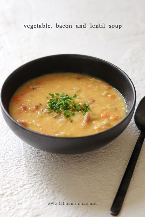 Lentil And Bacon Soup, Soup Recipes Easy, Chicken Soup Recipes Easy, Pea And Ham Soup, Winter Soup Recipe, Bacon Soup, Lentil Soup Recipes, Easy Cream, Winter Soups