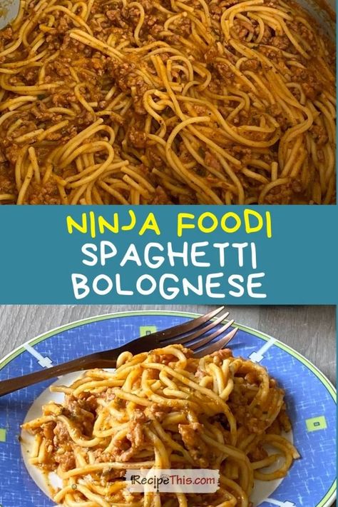 Ninja Foodi Spaghetti, Easy Spaghetti Bolognese, Pressure Cooker Spaghetti, Spaghetti Bolognese Recipe, Ninja Cooking System Recipes, Spaghetti Ingredients, Cooking Spaghetti, Pressure Cooking Recipes, Spaghetti Sauce Recipe