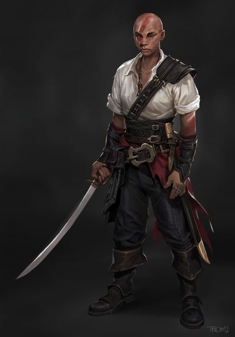 Tb Choi, Pirate Island, Pirate Art, Heroic Fantasy, Pirate Life, Human Male, Concept Art Character, Dungeons And Dragons Characters, Dnd Art