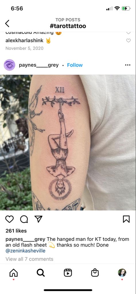 The Hanged Man Tattoo, Hanged Man Tattoo, Hanged Man Tarot, Tarot Tattoo, Hanged Man, Man Tattoo, Gemini Tattoo, The Hanged Man, Hair Reference