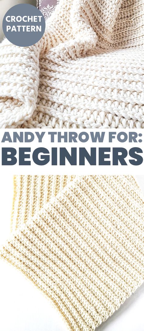 Handmade Throw Blankets, Andy Crochet Blanket, Chunky Blanket Free Pattern, Lion Brand Blanket, Crochet Cozy Blanket Patterns, The Andy Crochet Throw Blanket, Crochet Blanket Patterns Size 4 Yarn, Crochet Patterns For Throw Blankets, Crochet Blanket Size 6 Yarn