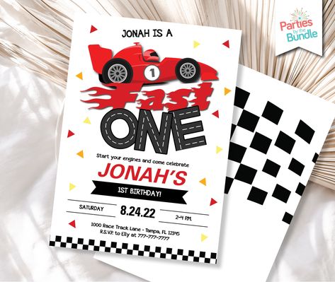 Excited to share the latest addition to my #etsy shop: Fast One 1st Birthday Invitation, Red Race Car First Birthday Invite, Little Racer Boy Party Invite, Racing Car Birthday Party https://etsy.me/3N3vXo9 #red #birthday #black #allseasons #flat #vertical #fastonetheme Race Car First Birthday, Car First Birthday, Racing Car Birthday, Red Race Car, Party Location, Car Birthday Party, First Birthday Invite, Red Race, Race Car Birthday Party